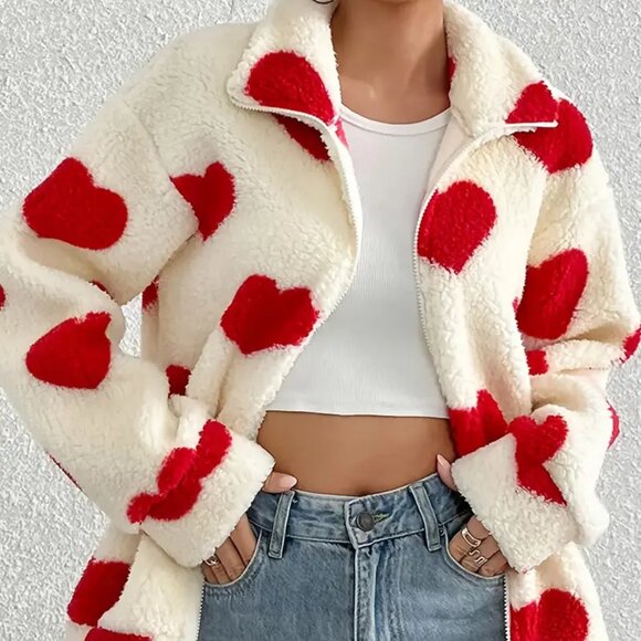 Jackets & Blazers - Heart Plush Light Full Zip Jacket